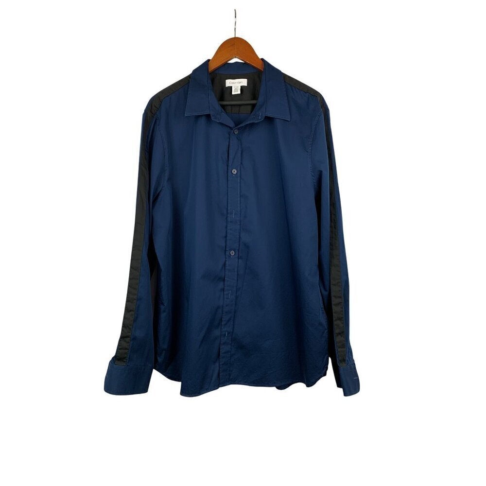 Calvin Klein Mens XL Blue Button-Down Shirt